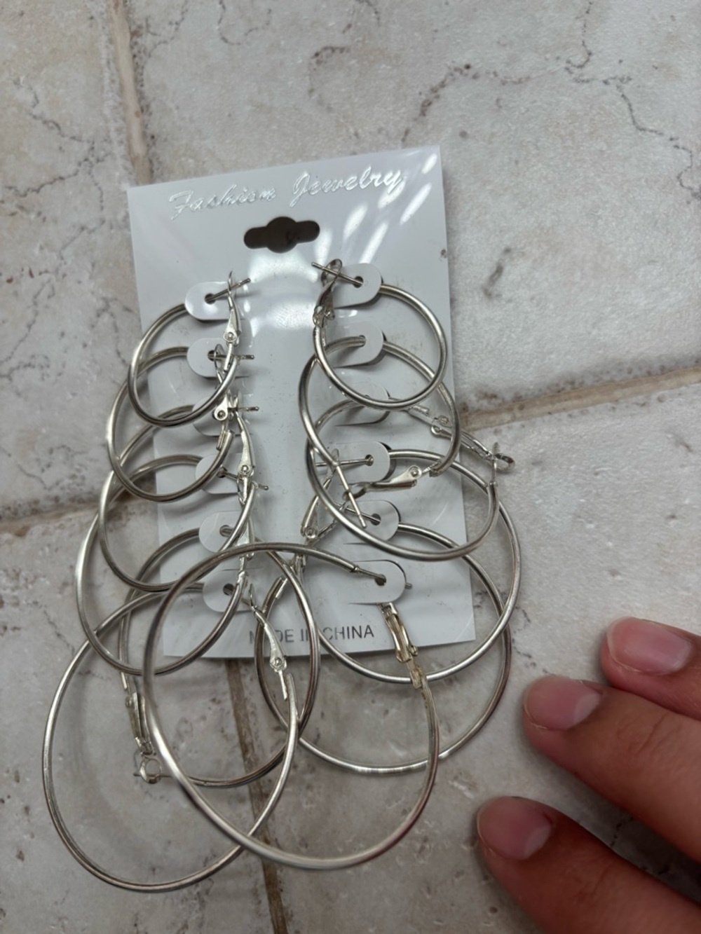 Silver Hoop Earring Set - Fashion Jewelry